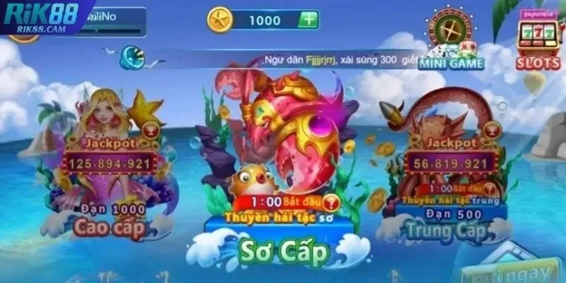 Tựa game bắn cá tích hợp đa dạng các phòng chơi theo từng cấp độ