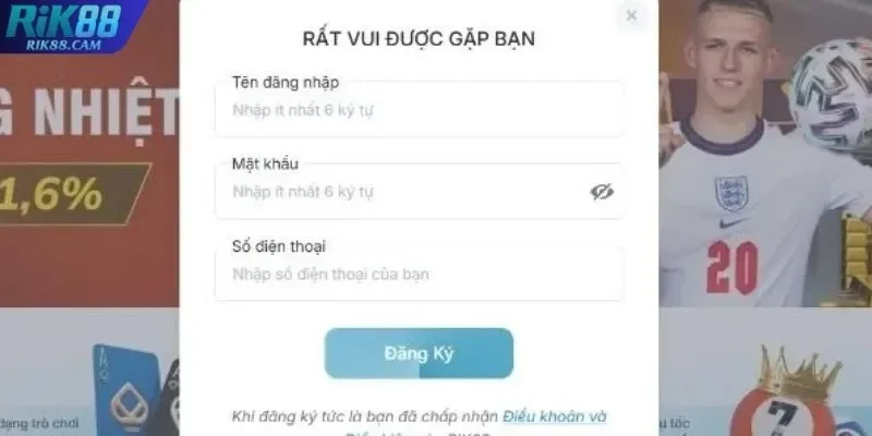 Điều kiện đăng ký RIK88